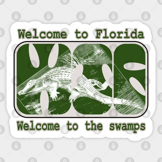 WTF Welcome To Florida Swamps Alligator Sticker by Redmanrooster